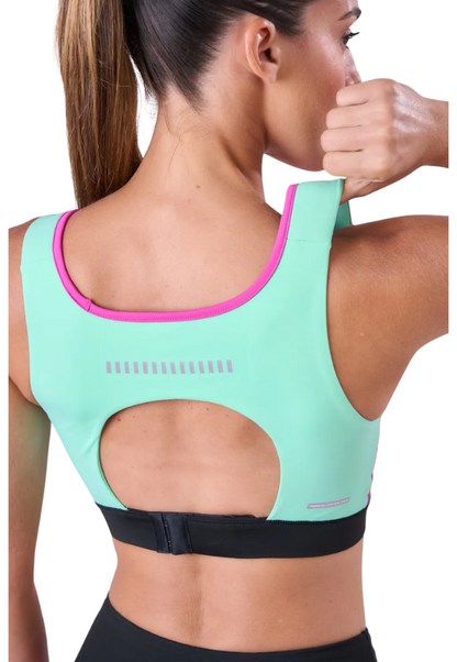 Top Grit Bossa Ajustável 1 Bolso Reto Fem Ind Pink Fluor / Verde Menta / Preto Authen