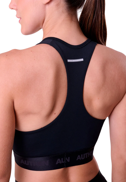 Top Essential Flex Strike Decote V Fem Ind Preto Authen