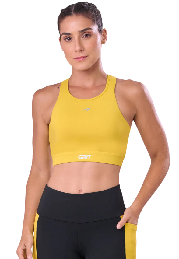Top Grit Bossa Ajustável 1 Bolso Nadador Fem Ind Amarelo Vivo