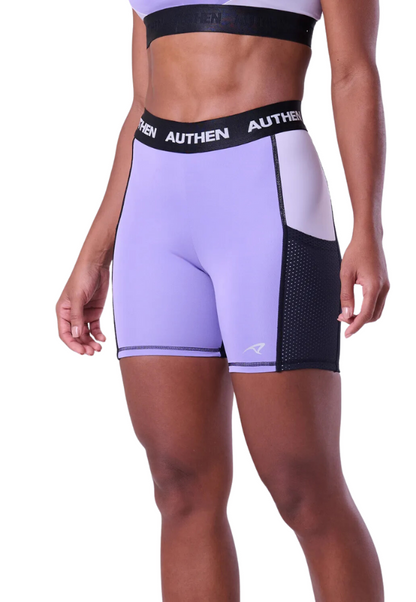 Bermuda Essential Flex Block 15 cm Preto/Lilás