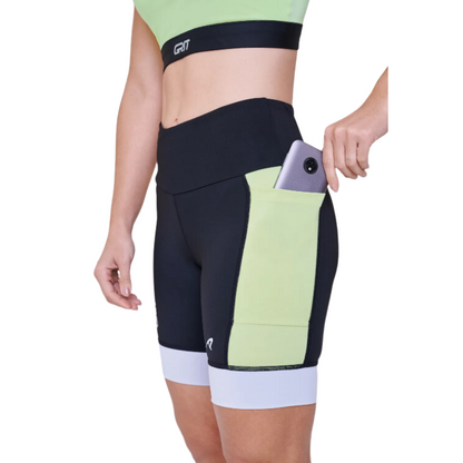 Bermuda Authen Grit Bossa 18 Cm Preto / Verde Flow / Cinza Claro