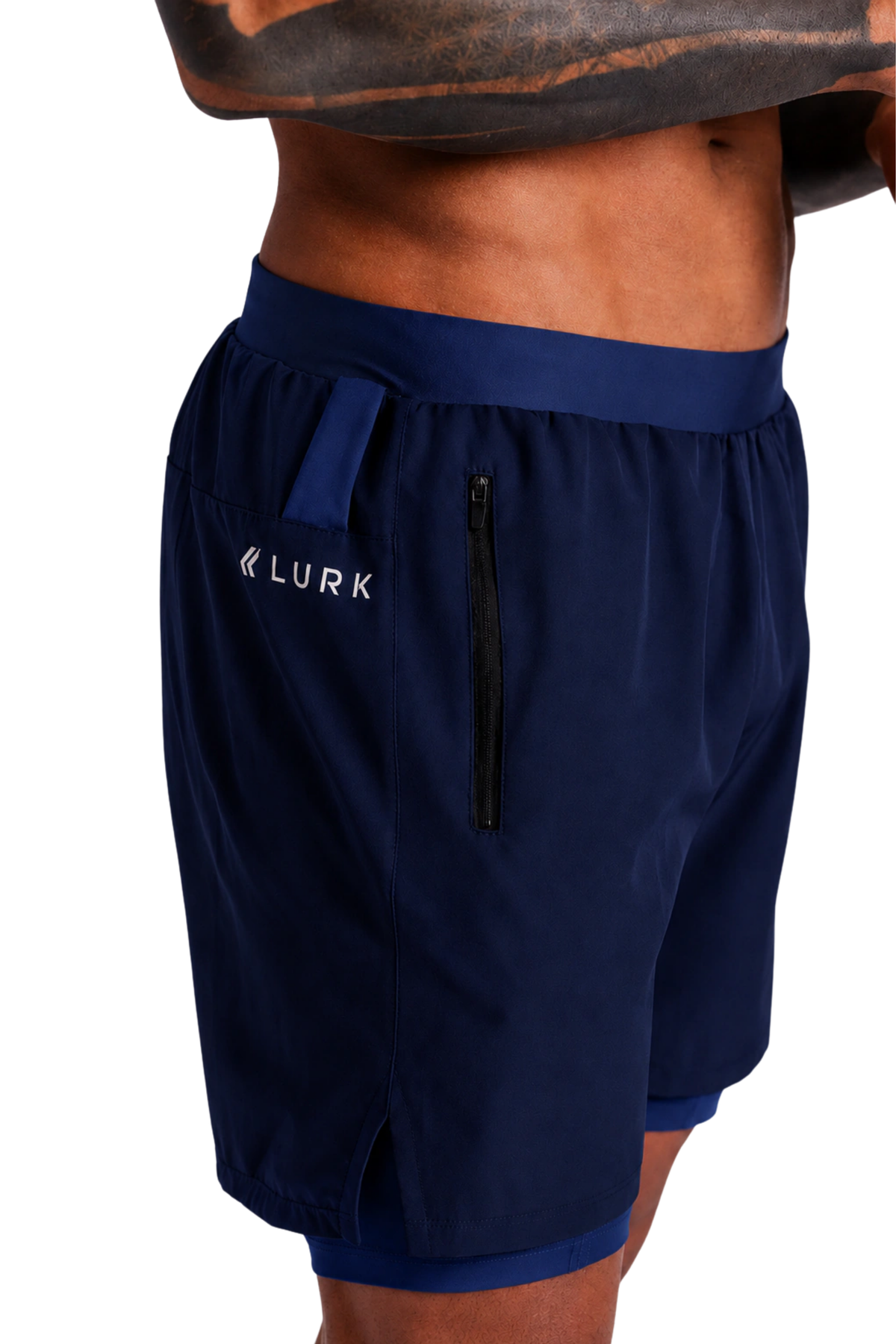 Shorts V4 2 em 1 Marinho Lurk