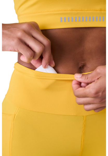 Bermuda Grit Bossa 3 Bolsos 15 cm Fem Ind Amarelo Vivo Authen