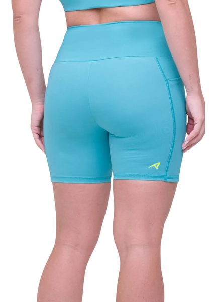 Bermuda Signature Samba 15 Cm Verde Água / Amarelo Fluor