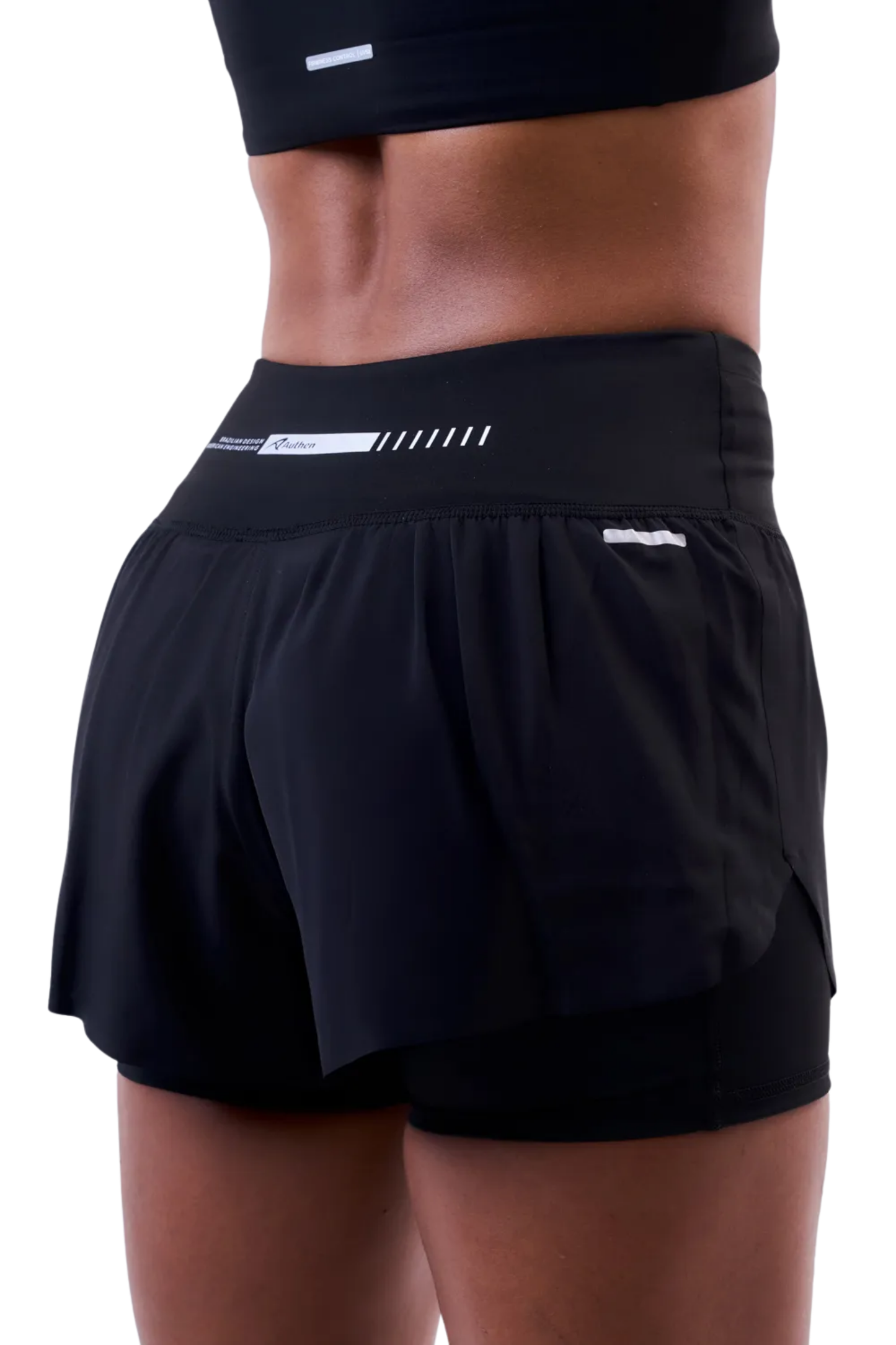 SHORT COM BERMUDA SIGNATURE SAMBA 3 BOLSOS SELADO BLACKOUT FEM IND PRETO
