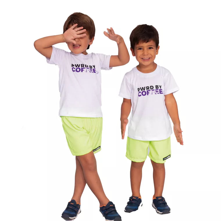 Camiseta Infantil Branca com Roxo
