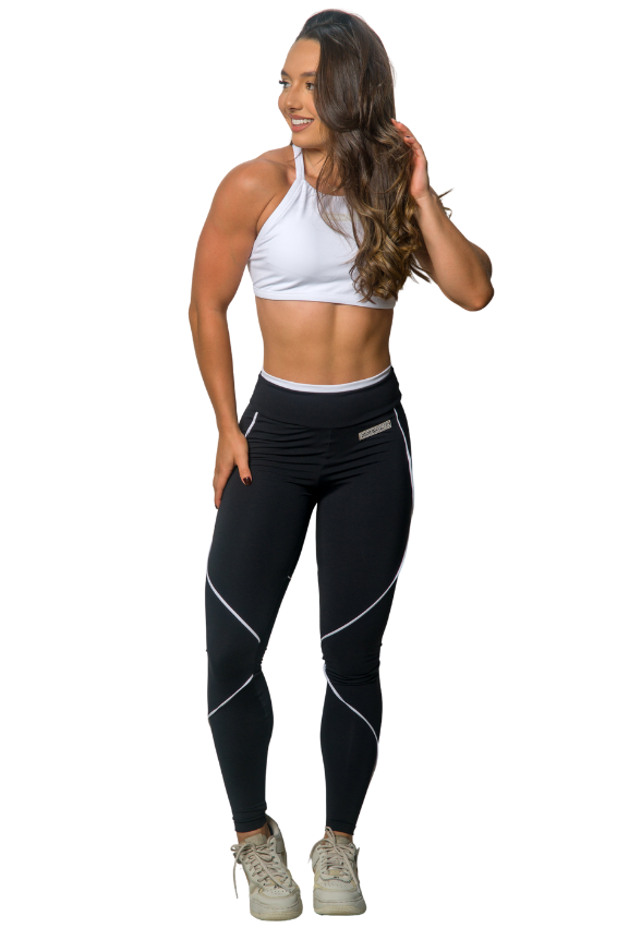 Legging Preta C/ Viés Branco