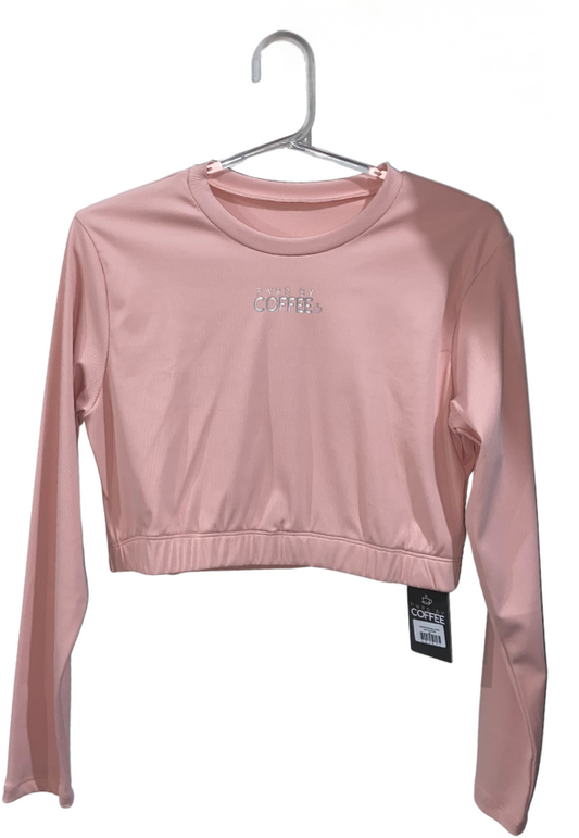 Cropped Manga Longa Rosa