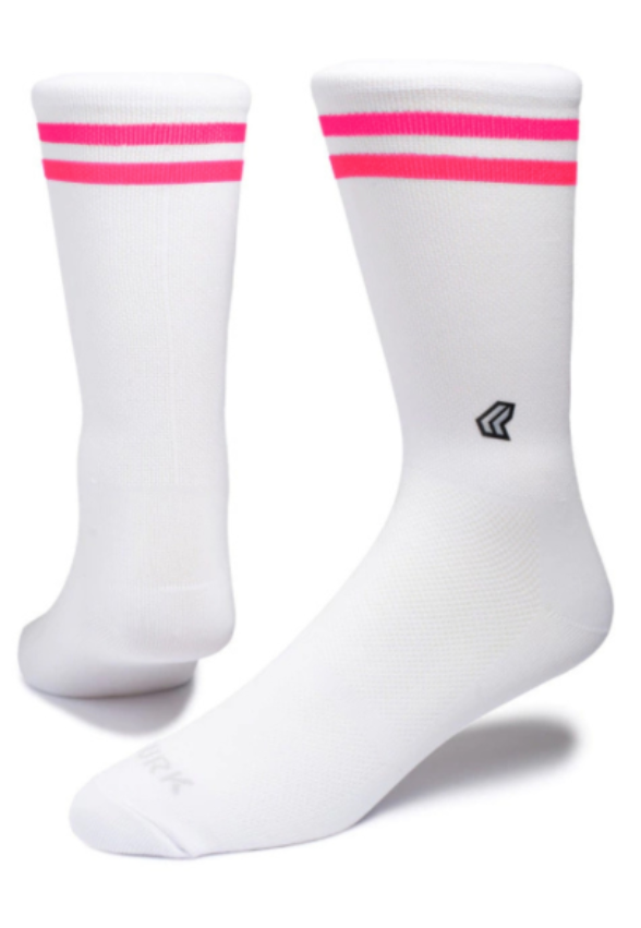 Meia Performance Duo Branco/Rosa Lurk