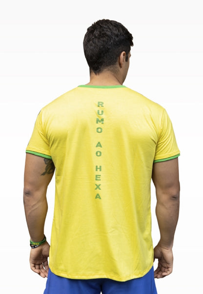 Camiseta Masc Básica Amarela Copa 2022