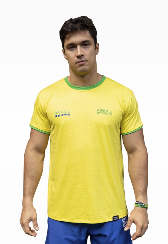 Camiseta Masc Básica Amarela Copa 2022