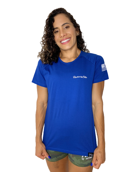 Camiseta Baby Look Azul Royal