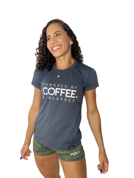 Camiseta Baby Look Cinza Pwrd E Burpees
