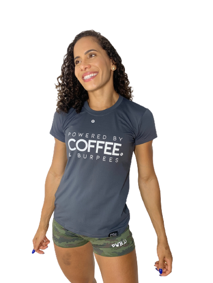 Camiseta Baby Look Cinza Pwrd E Burpees
